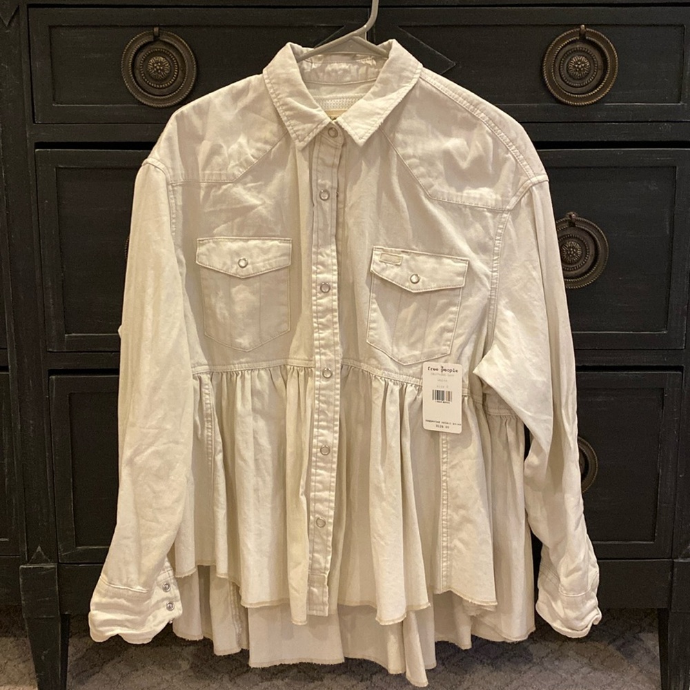 Free People Shacket White